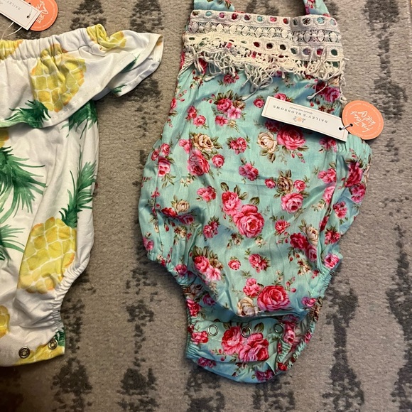 NWT Baileys Blossoms onesies 3-6 months and size small - Picture 2 of 5